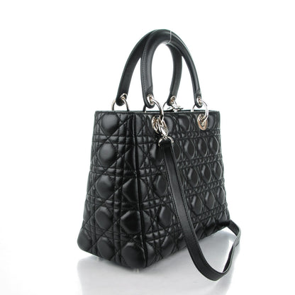 Christian Dior Lambskin Cannage Medium Lady Dior Black 3 of 7