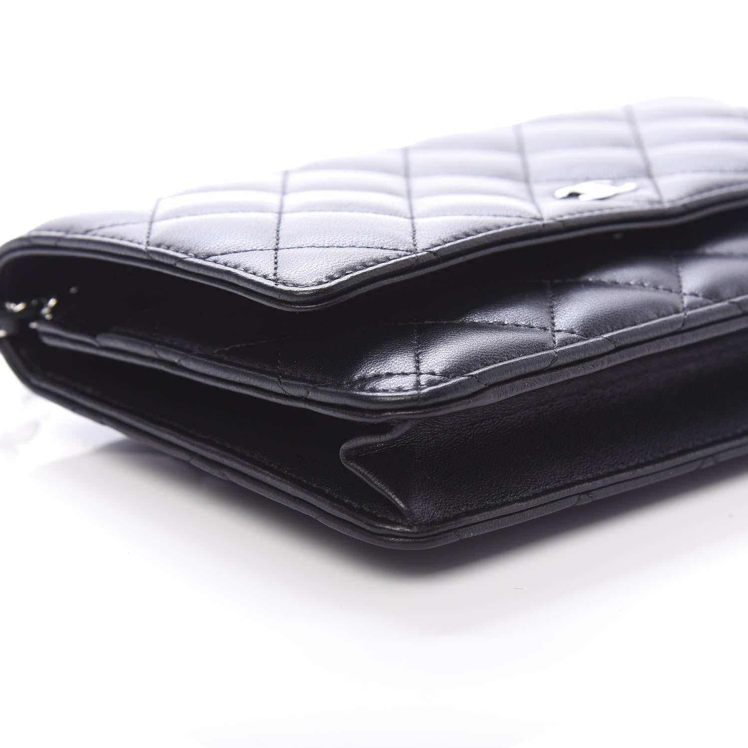 Chanel Lambskin Quilted Wallet On Chain WOC Black 5 of 9
