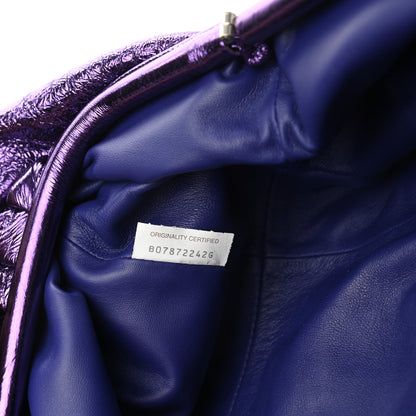Bottega Veneta Metallic Crinkled Lambskin The Pouch Viola 14 of 22
