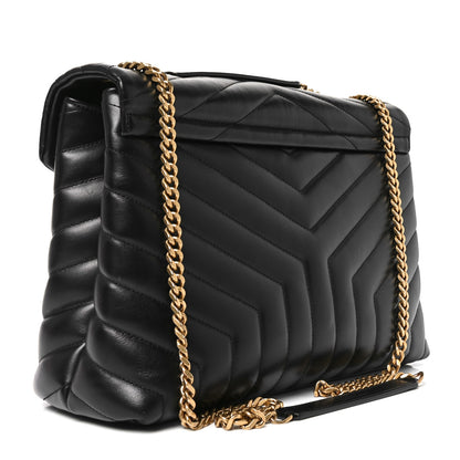 Saint Laurent Calfskin Y Quilted Monogram Medium Loulou Chain Satchel Black 3 of 10