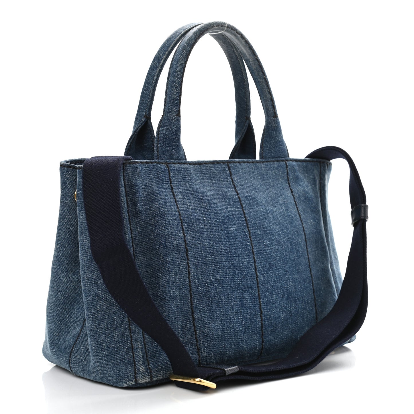 Denim Small Logo Tote Bleu