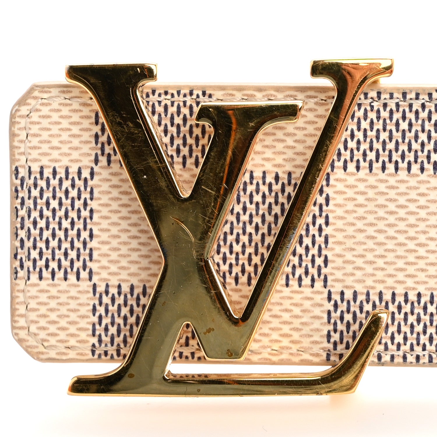 Louis Vuitton Damier Azur LV Initiales Belt 85 34 6 of 8