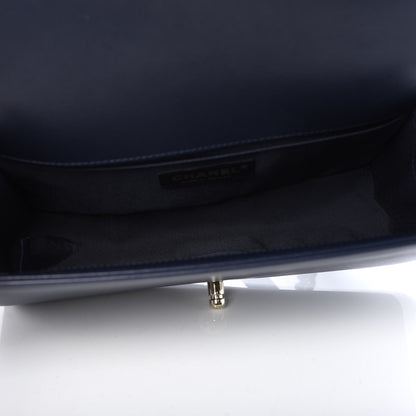 Chanel Lambskin Quilted Medium Boy Flap Deep Blue 5 of 10