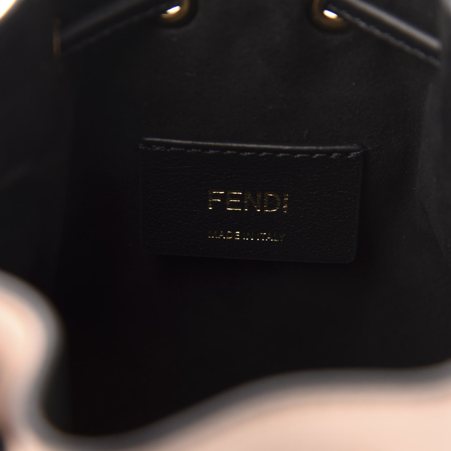 Fendi Vitello Fluffy Grace F is Fendi Logo Embossed Mini Mon Tresor Bucket Bag Rosa Quarzo Black 7 of 11