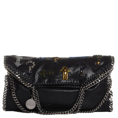 Stella McCartney Embellished Shaggy Deer Small Falabella Fold Over Tote Black 1 of 7