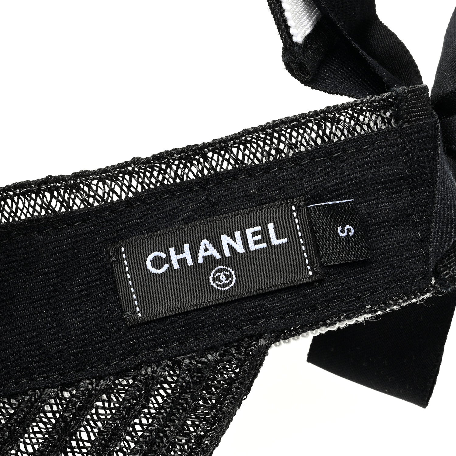 Chanel Abaca Cotton Ribbon Visor S Black 6 of 7