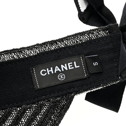Chanel Abaca Cotton Ribbon Visor S Black 6 of 7