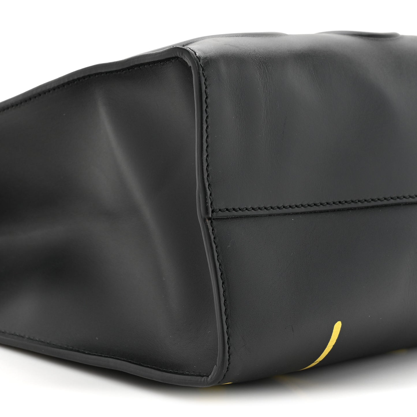 Calfskin GucciGhost Real Medium XL Tote Black Yellow