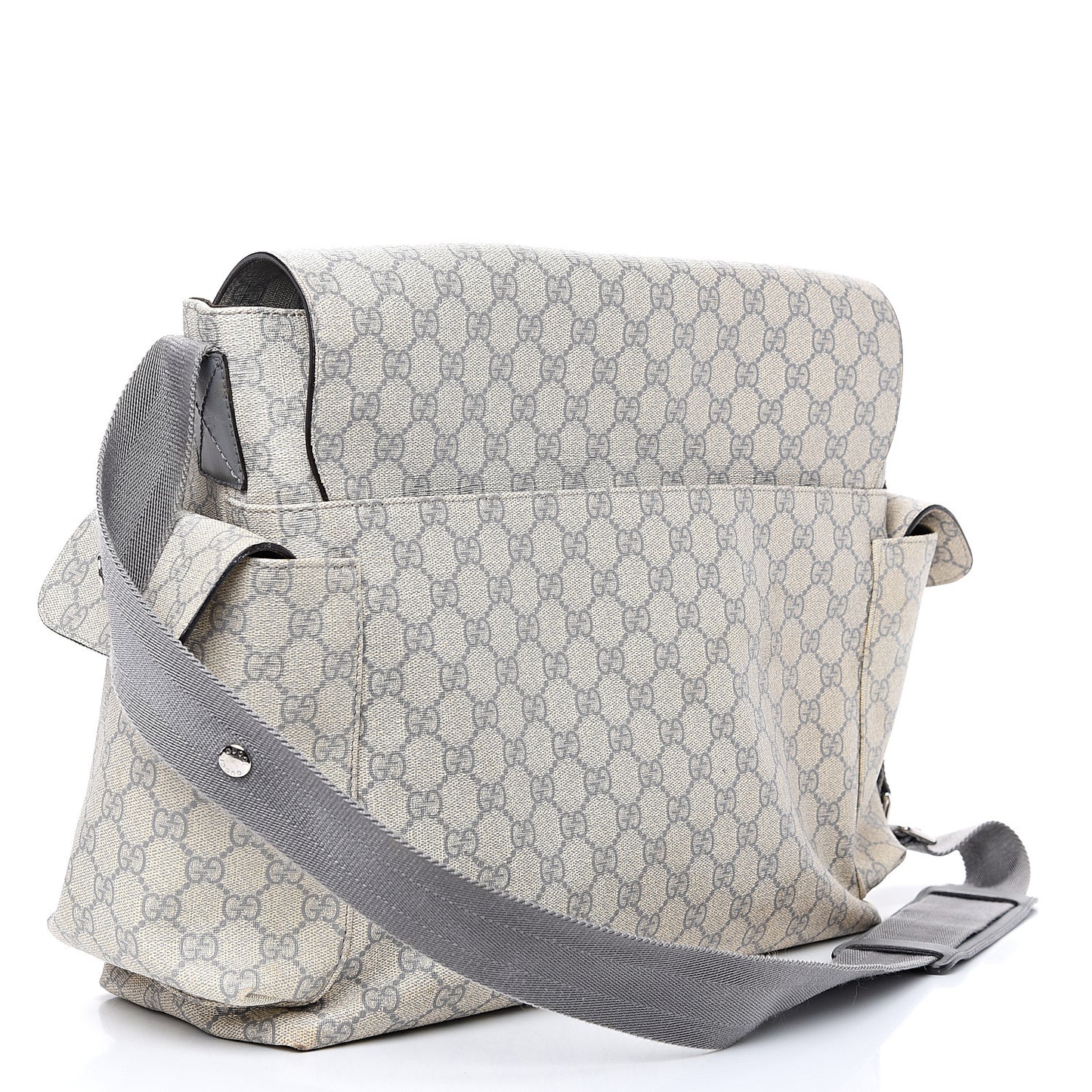 GG Plus Monogram Messenger Diaper Bag Ecru Grigio