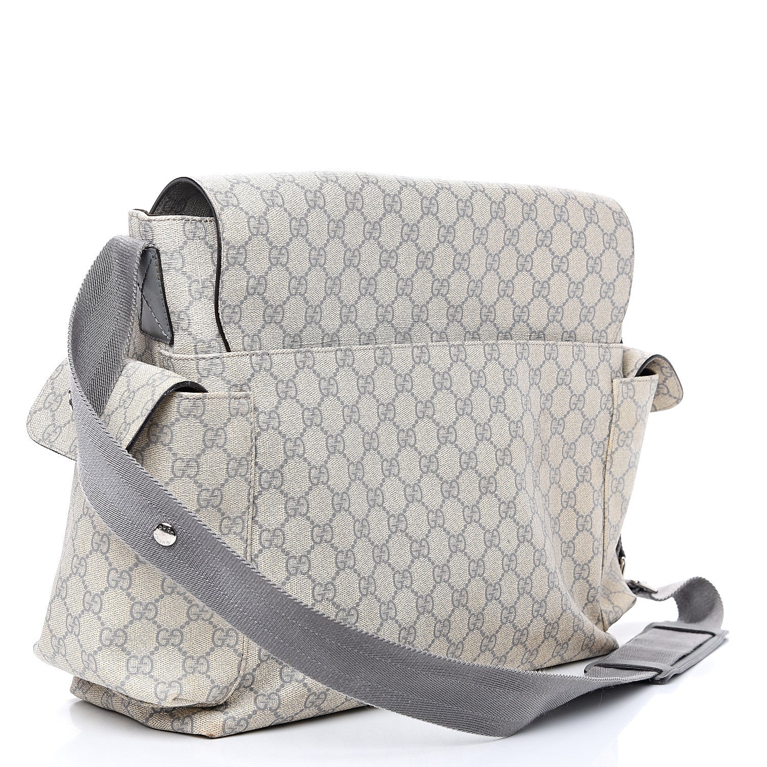 Gucci GG Plus Monogram Messenger Diaper Bag Ecru Grigio 3 of 13
