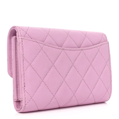 Chanel Caviar Quilted Medium Flap Wallet  Lilac 3 of 8