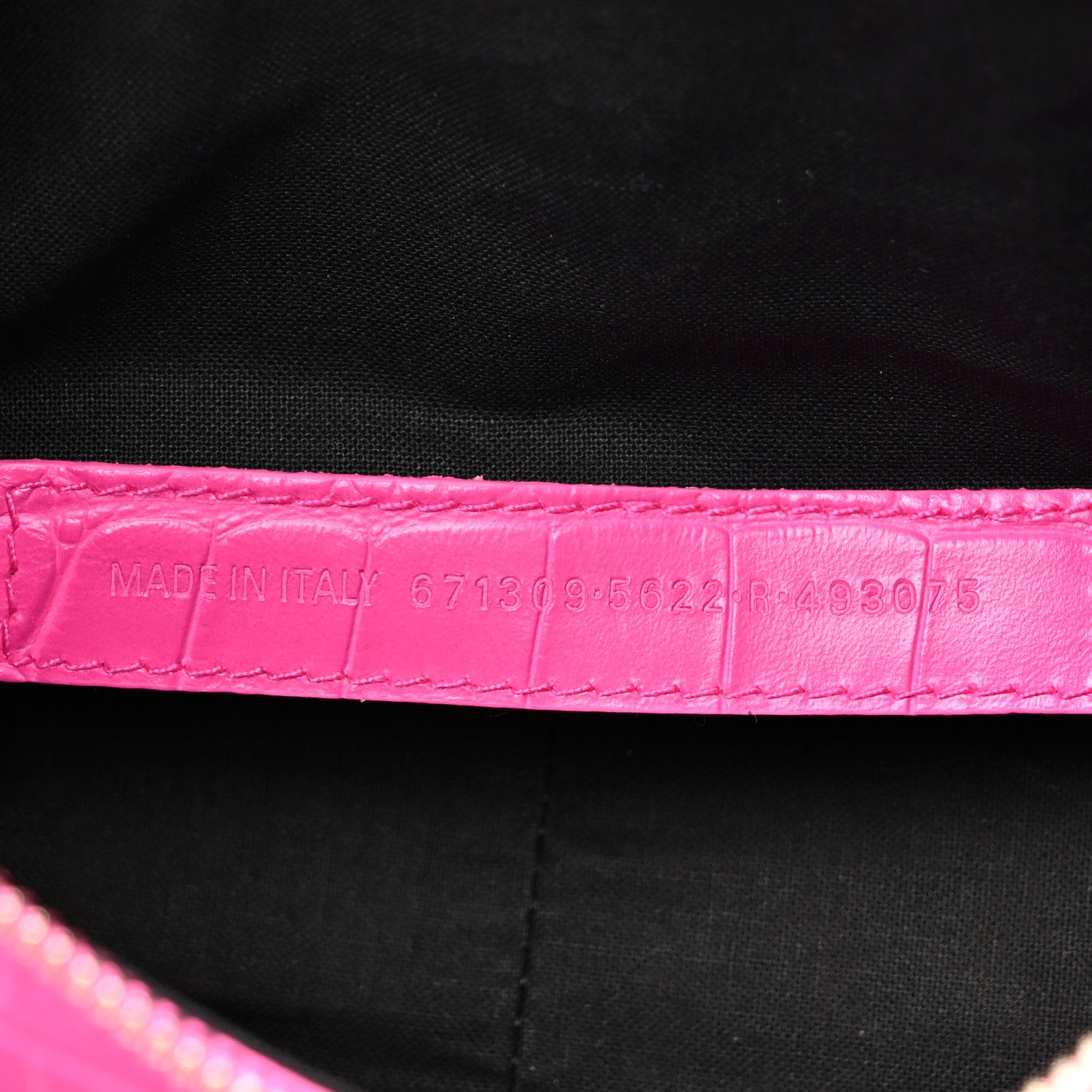 Balenciaga Extra Supple Calfskin Crocodile Embossed XS Le Cagole Shoulder Bag Lipstick Pink 7 of 10