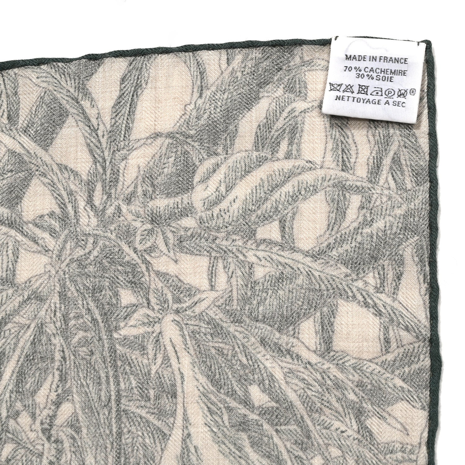 Hermes Cashmere Silk All 'Orto Botanico Di Palermo Shawl 140 Vert Loden Naturel Encre 3 of 5