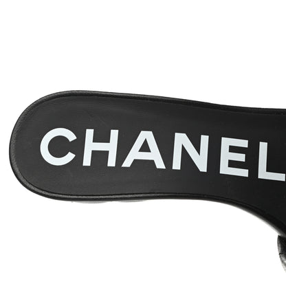 Chanel Lambskin Quilted Textured CC Mules 35.5 Black 7 of 8