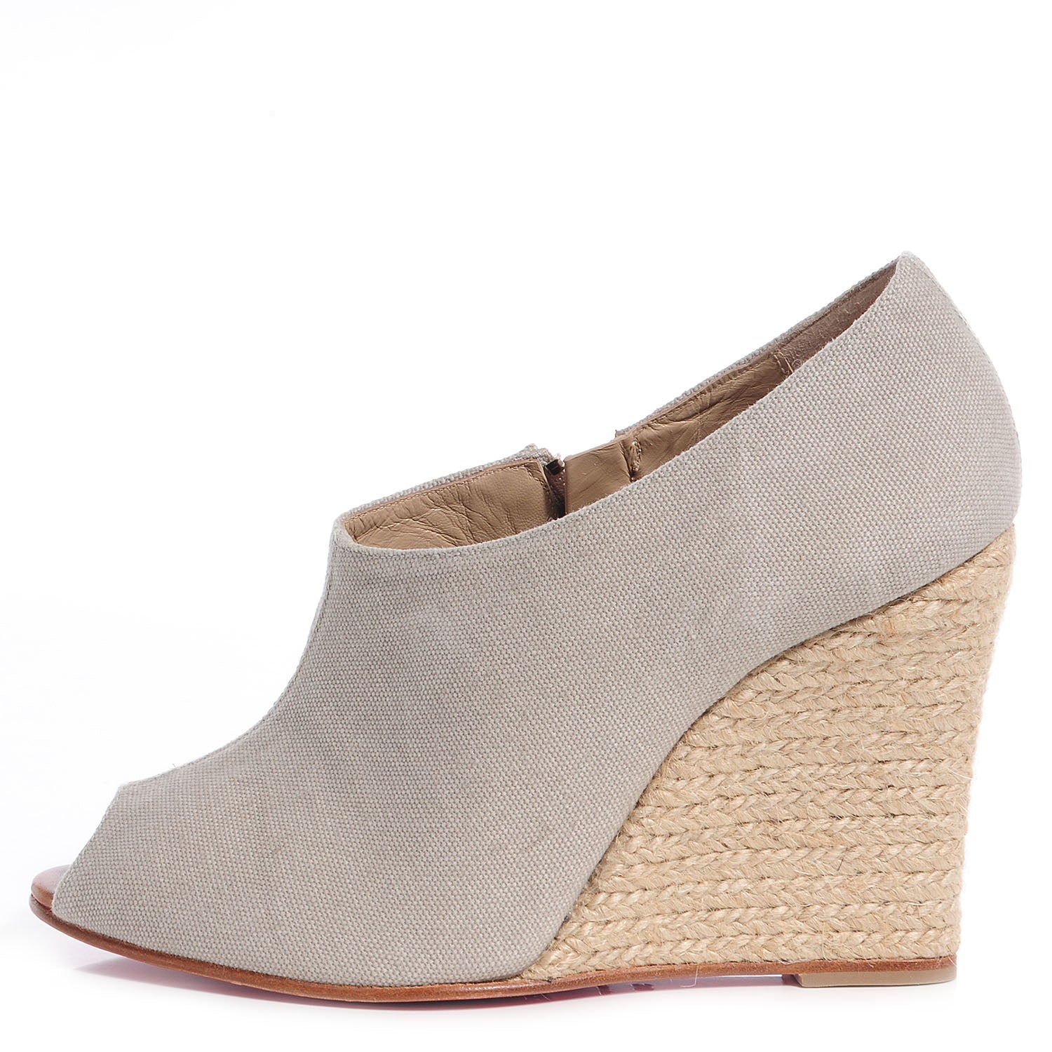 Christian Louboutin Canvas Corazon 100 Wedges 38 Natural 1 of 7