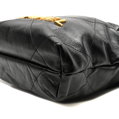 Chanel Shiny Crumpled Calfskin Quilted Pearl Mini Chanel 22 Black 10 of 10