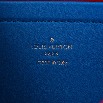 Louis Vuitton Lambskin Embossed Monogram Vuittamins Pochette Coussin Blue Red 6 of 10