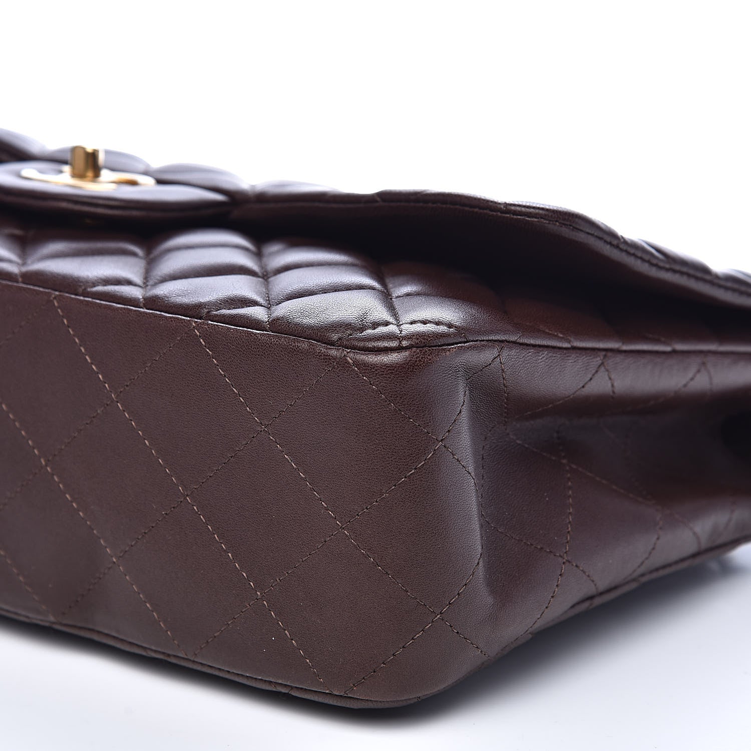Chanel Lambskin Quilted Jumbo Single Flap Dark Brown 9 of 13