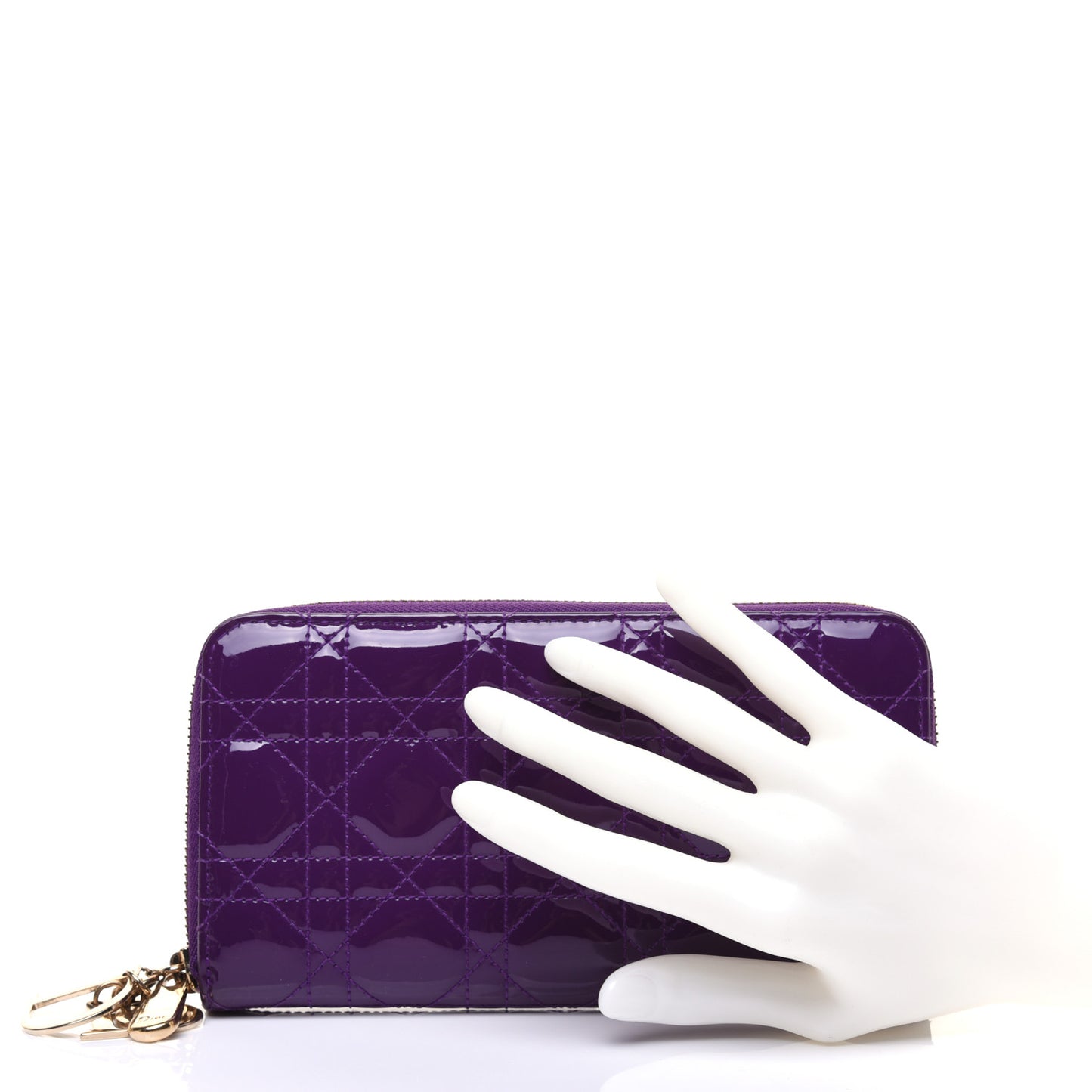 Patent Cannage Voyageur Zip Around Wallet Purple