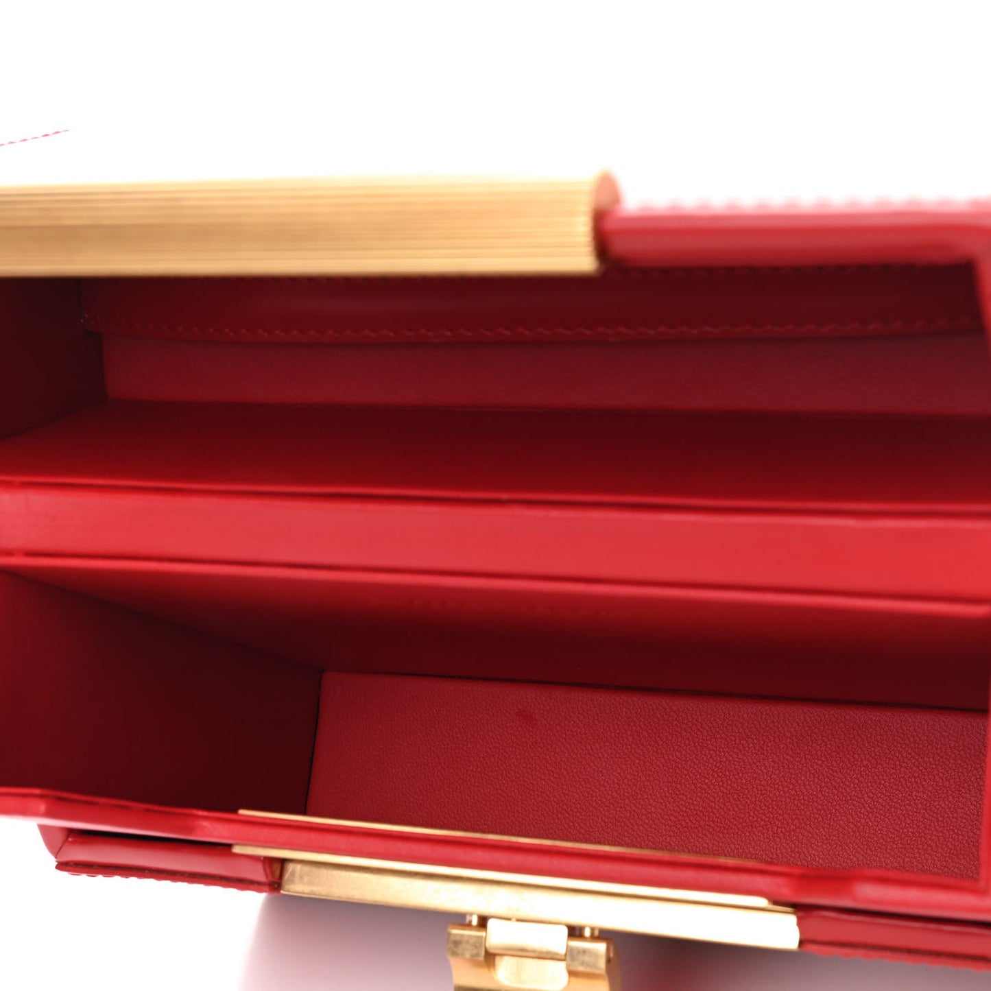 Calfskin Daisey Box Clutch Red