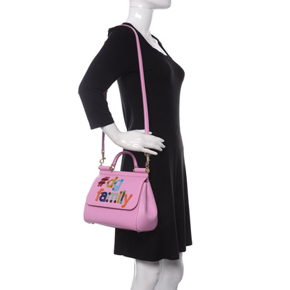 Dolce & Gabbana Dauphine Medium DG Family Patch Miss Sicily Satchel Rosa Chiaro 2 of 9