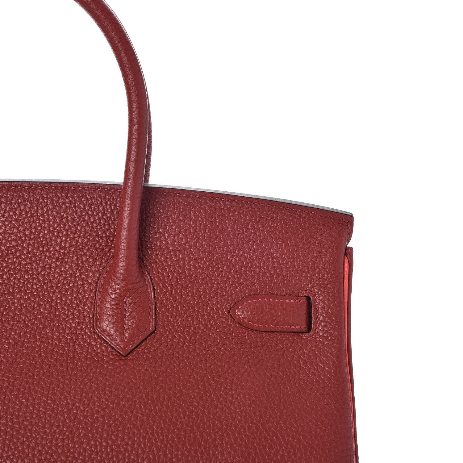 Hermes Togo Horseshoe Bi-Color Birkin 35 Rouge H Bougainvillea 28 of 33