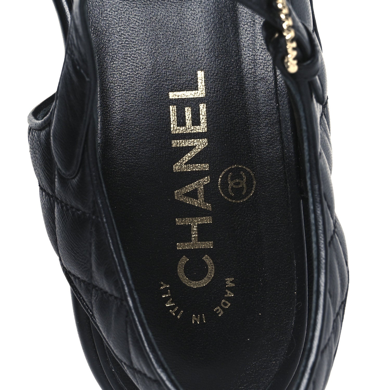 Chanel Lambskin Quilted CC Platform Sandals 39.5 Black 7 of 9
