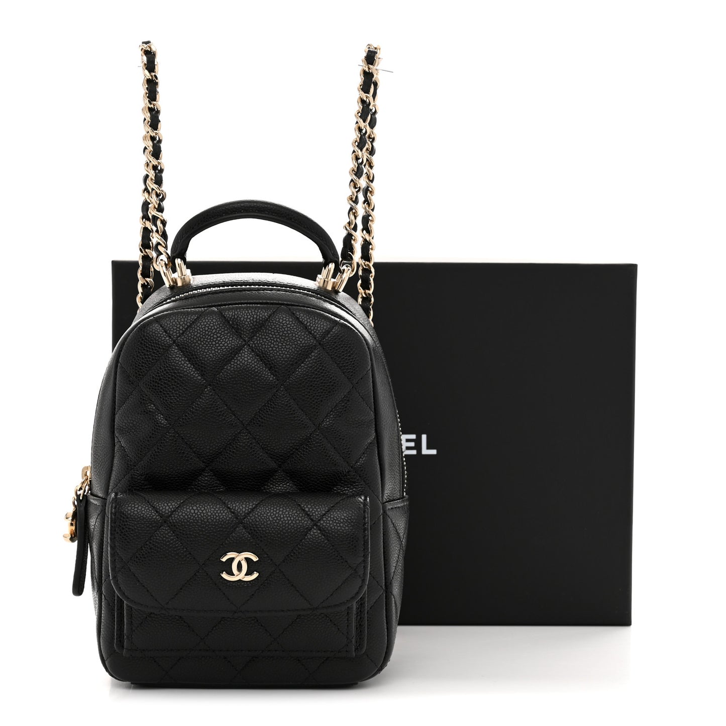 Caviar Quilted CC Mini Classic Backpack Black