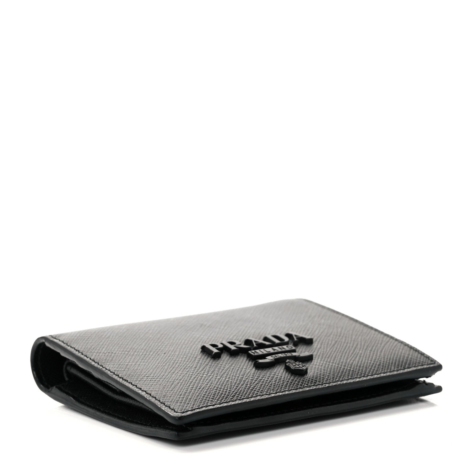 Prada Saffiano Shine Bi-Fold Wallet Black 4 of 8