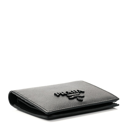 Prada Saffiano Shine Bi-Fold Wallet Black 4 of 8