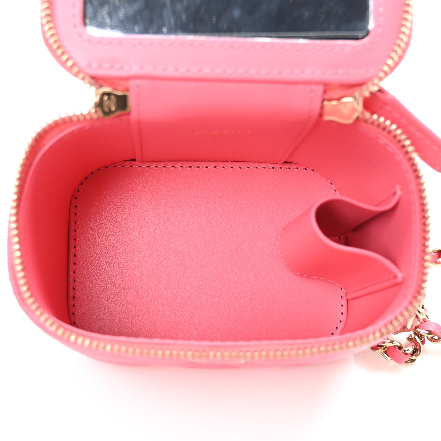 Chanel Caviar Quilted Mini Vanity Case With Chain Pink 5 of 10