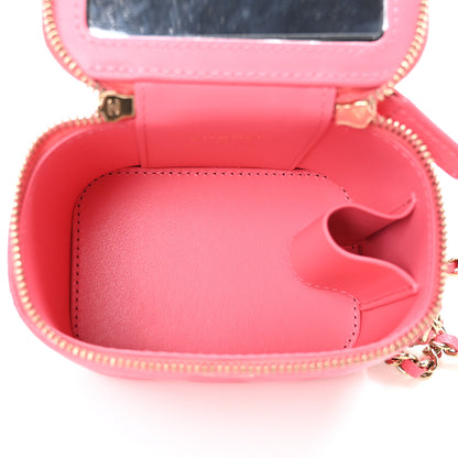Chanel Caviar Quilted Mini Vanity Case With Chain Pink 5 of 10