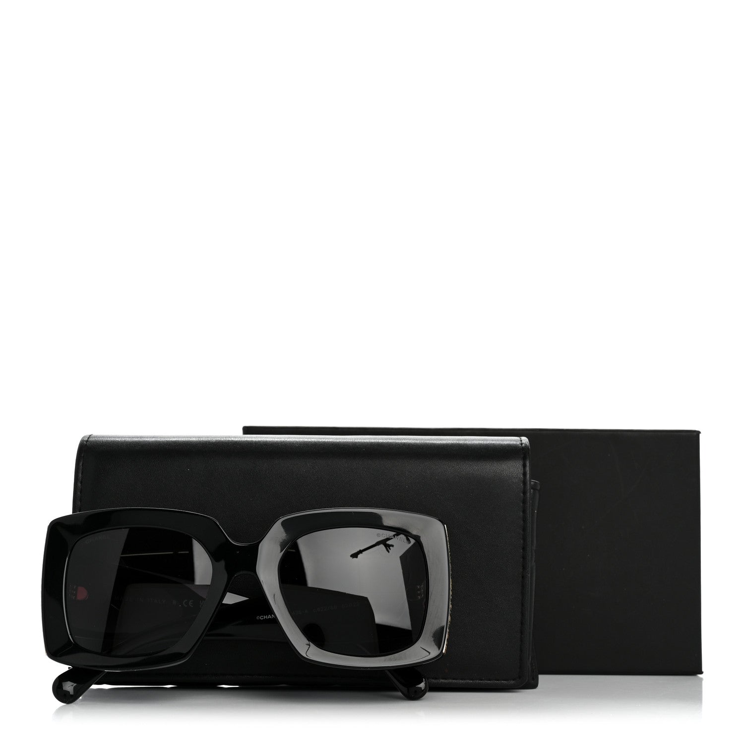 Chanel Acetate Rectangle Sunglasses 5435 Black 7 of 7