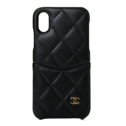 Chanel Lambskin Quilted iPhone X Case Black 1 of 4