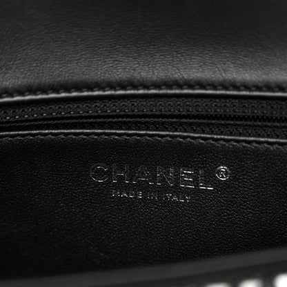 Chanel Sequin Quilted Pearl CC Flap Clutch Black 6 of 11