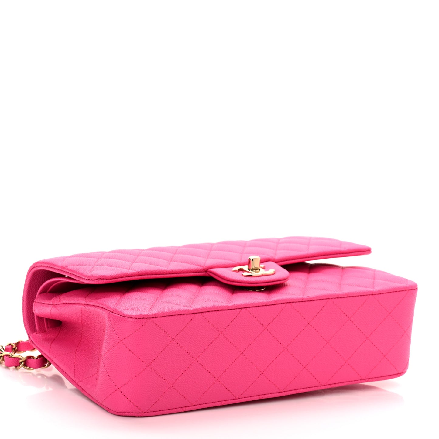 Caviar Quilted Medium Double Flap Rose