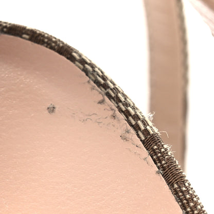 Gucci Monogram Nappa Chalotte Horsebit Ankle Strap 75mm Flatform Sandals 35.5 Beige Ebony 10 of 11