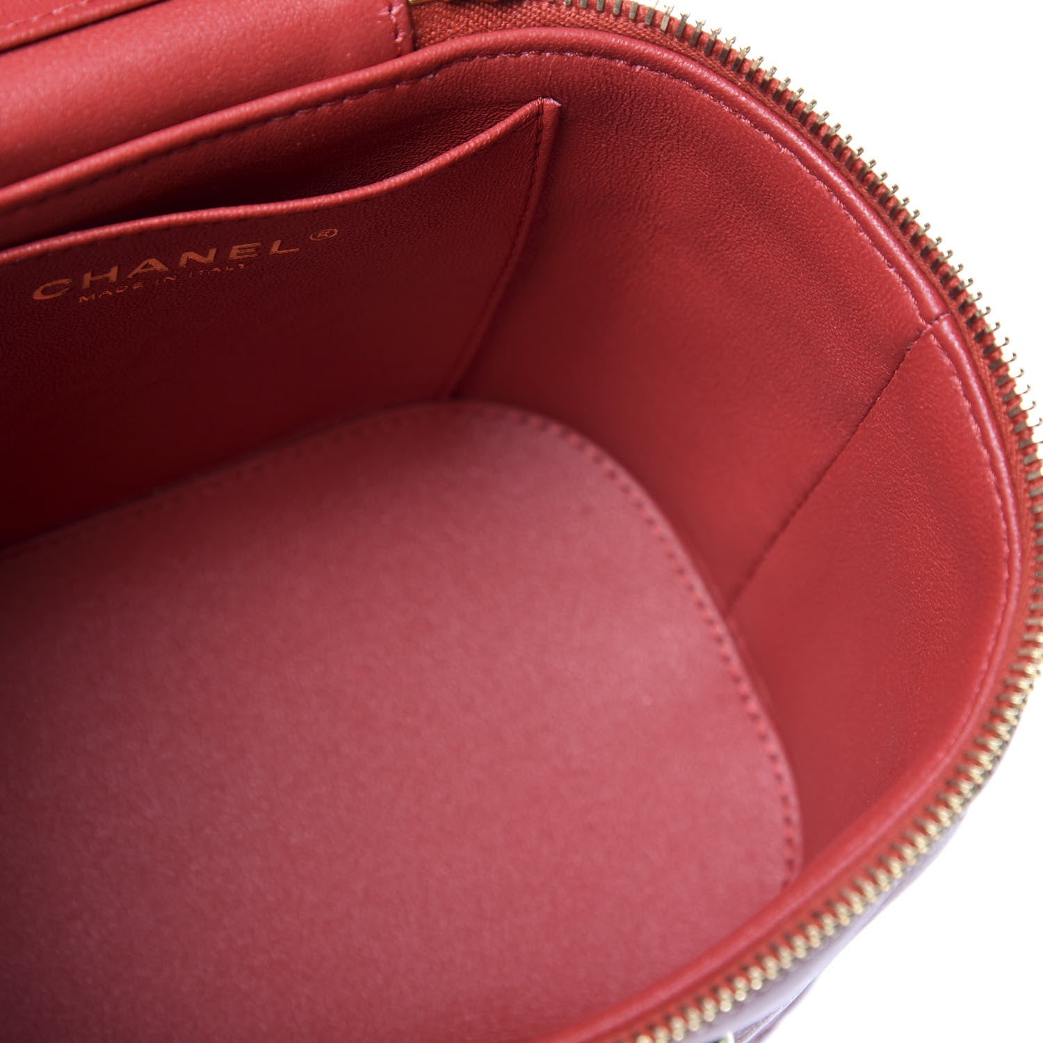 Chanel Lambskin Quilted Trendy Vanity Case Red 4 of 10