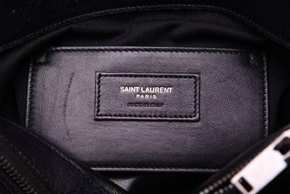 Saint Laurent Sheepskin Matelasse Chevron Monogram Large College Satchel Black 14 of 31