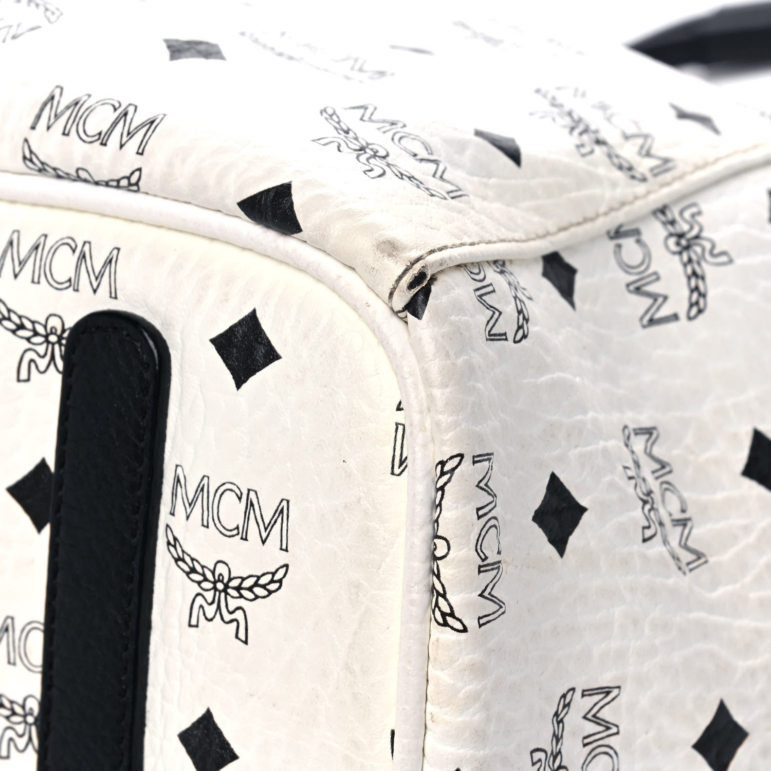 MCM Visetos Medium Project Reversible Shopper Tote White 9 of 12