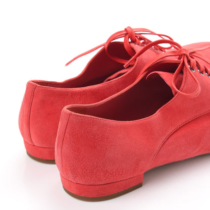 Miu Miu Suede Lace Up Oxford Flats 37 Coral 10 of 11
