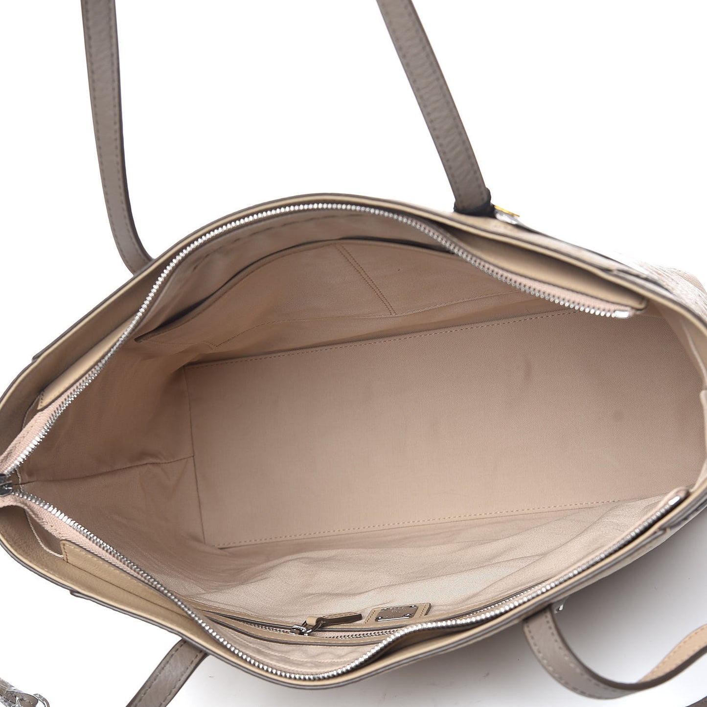 Calfskin Ottomar Monogram Medium Klara Top Zip Tote New Beige