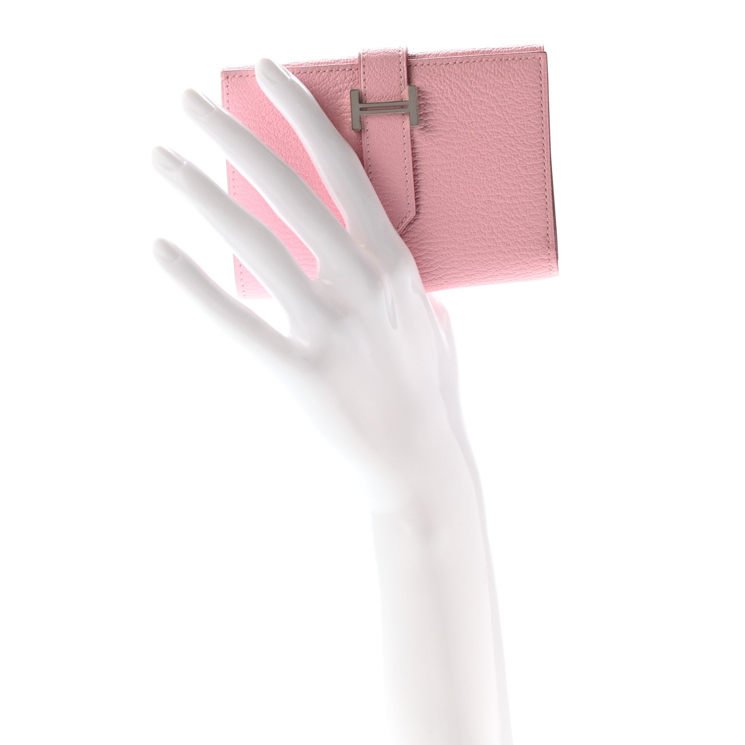 Hermes Chevre Mysore Tri-Fold Compact Bearn Wallet Rose Sakura 2 of 6