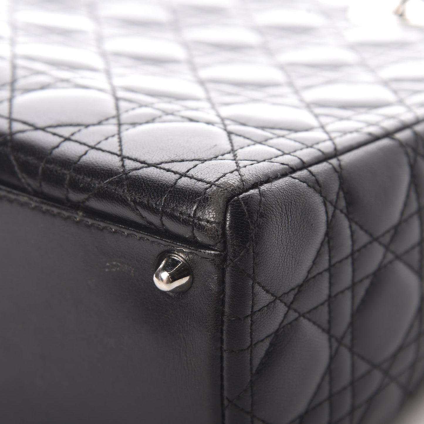 Lambskin Cannage Large Lady Dior Black