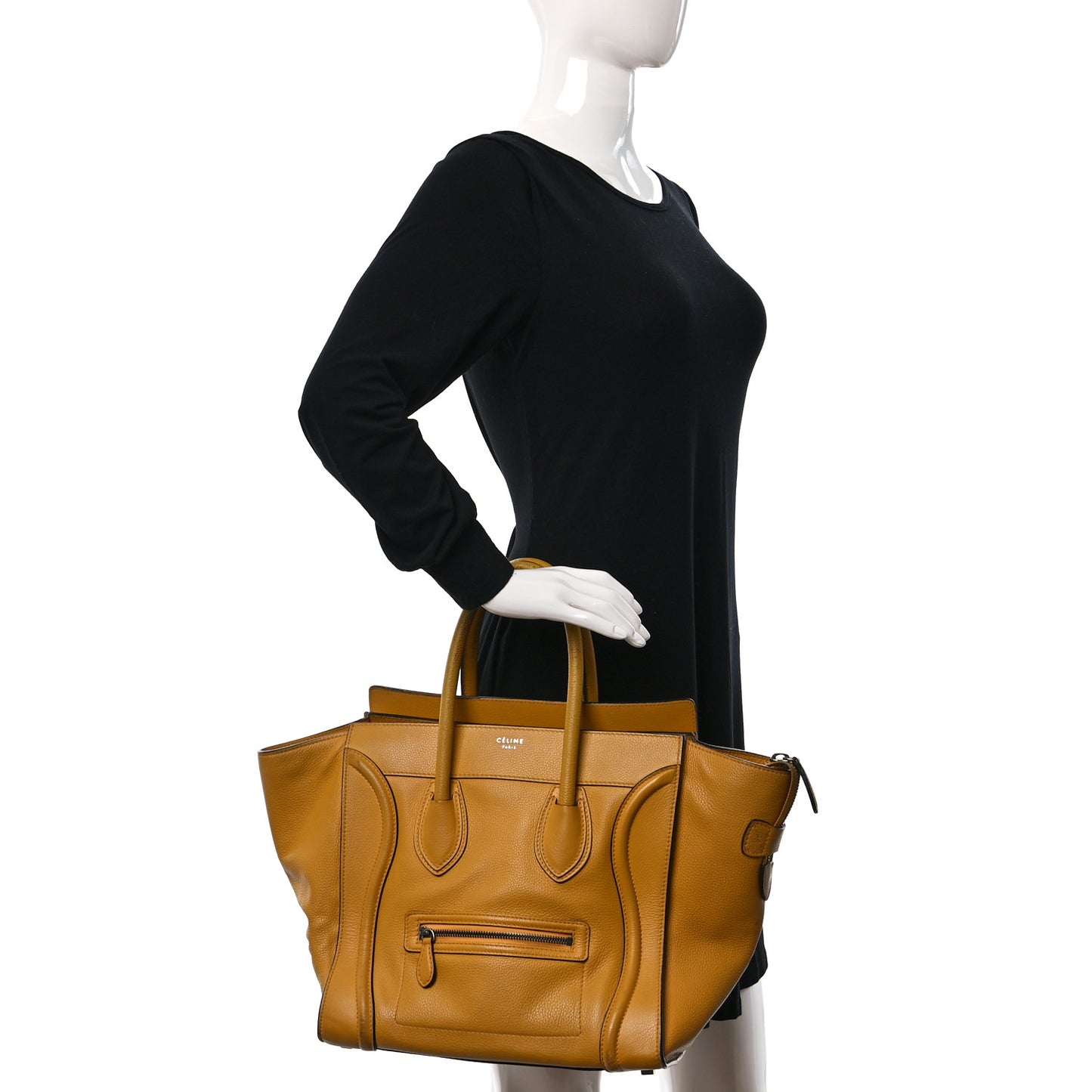 Drummed Calfskin Mini Luggage Ocre