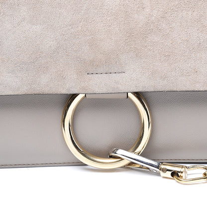 Chloe Suede Calfskin Small Faye Shoulder Bag Motty Grey 8 of 8