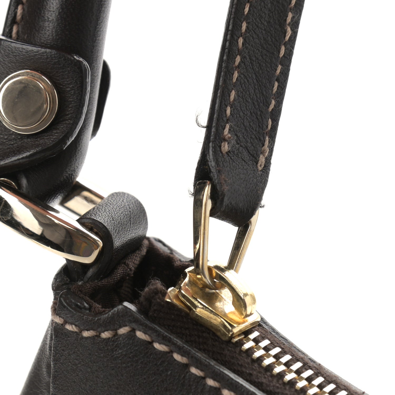 Gucci Monogram Medium D Gold Ring Hobo Dark Brown 11 of 12