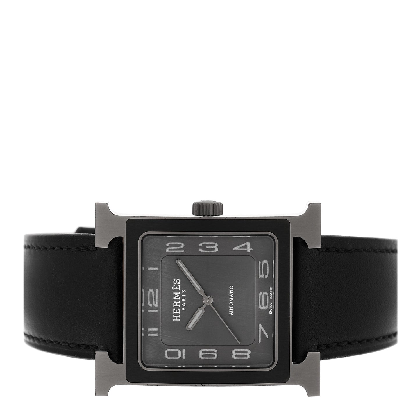 Titanium Barenia 30mm Heure H Hour Quartz Watch Noir