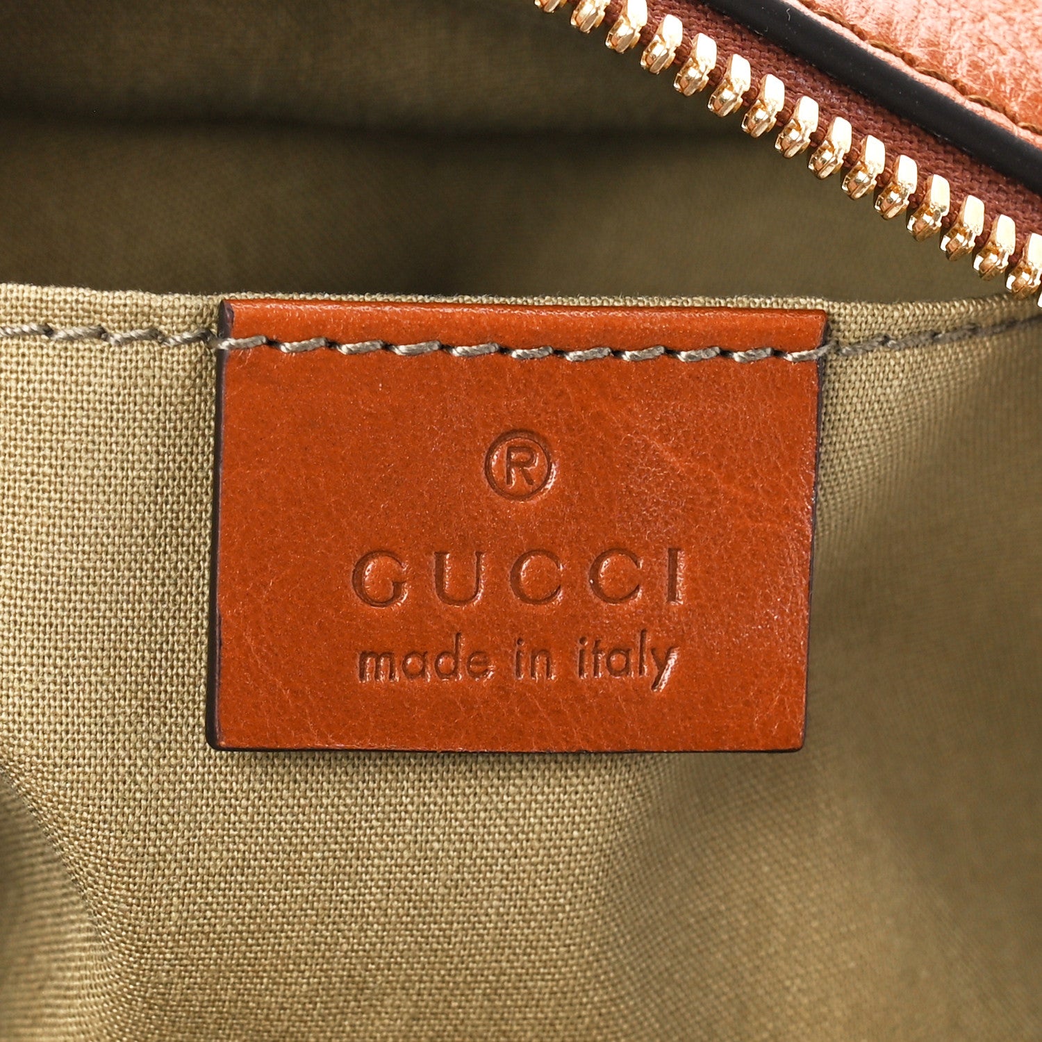 Gucci Vintage Canvas Web Shoulder Bag Sand Cuir 6 of 12