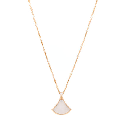 Bulgari 18K Yellow Gold Diamond Mother of Pearl Small Divas' Dream Pendant Necklace 1 of 5